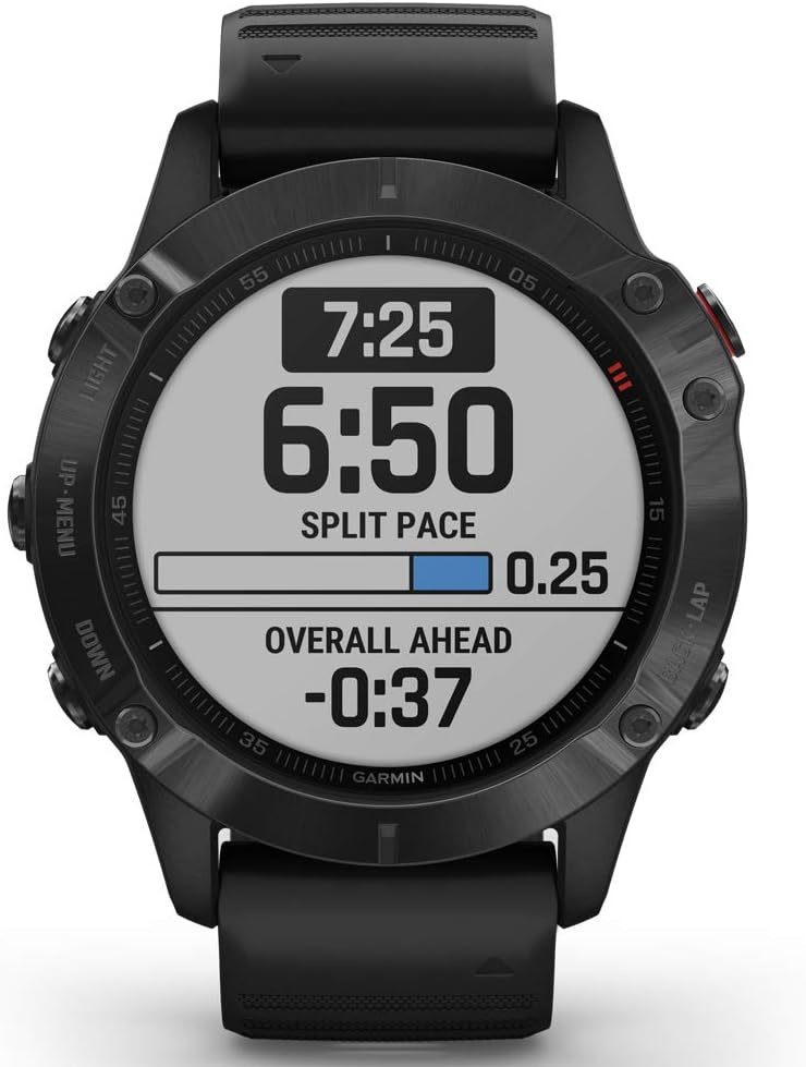 61SydCiN_5L._AC_SL1000.jpg Garmin Fenix 6, Premium Multisport GPS Smartwatch, Silver With Black Band AU ™ - Image 1