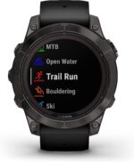 Garmin Fenix 7 Pro Solar, Glass, Slate Gray Stainless Steel with Black Silicone Band AU ™ - Image 8
