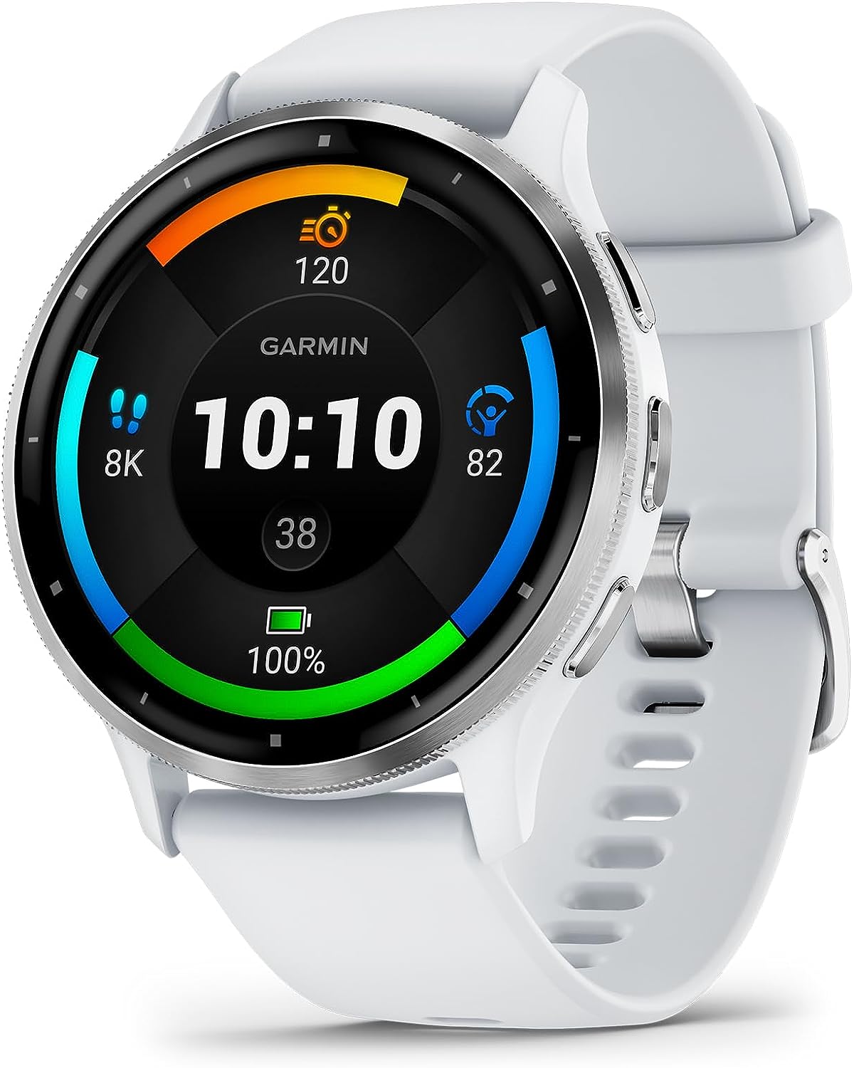 61qxUctPfLL._AC_SL1500.jpg Garmin Venu 3, GPS Smartwatch, AMOLED Display, Advanced Health and Fitness Features, Up to 14 Days of Battery, Whitestone AU ™ - Image 1