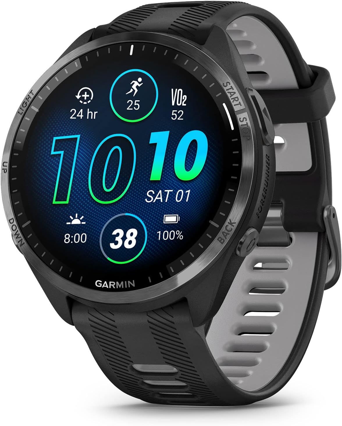 716_0qoy3HL._AC_SL1500_d57b6211-c63d-4844-8cb8-09fef5d69d35.jpg Garmin Forerunner 965 Running Smartwatch, Colorful AMOLED Display, Training Metrics and Recovery Insights, Black and Powder Gray AU ™ - Image 1
