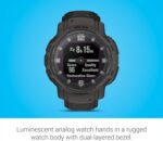 Garmin Instinct Crossover Solar, Rugged Hybrid Smartwatch with Solar Charging Capabilities, Analog Hands and Digital Display, Graphite, Adjustable AU ™ - Image 3