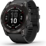 Garmin Fenix 7 Pro Solar, Glass, Slate Gray Stainless Steel with Black Silicone Band AU ™