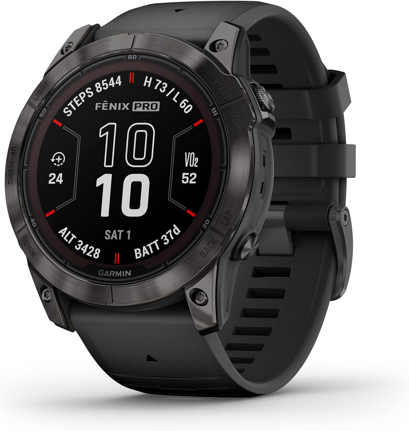 71Q63SfkDYL._AC_SL1500.jpg Garmin Fenix 7 Pro Solar, Glass, Slate Gray Stainless Steel with Black Silicone Band AU ™ - Image 1