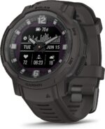 Garmin Instinct Crossover Solar, Rugged Hybrid Smartwatch with Solar Charging Capabilities, Analog Hands and Digital Display, Graphite, Adjustable AU ™