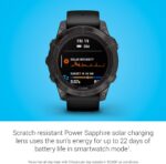 Garmin Fenix 7 Pro Solar, Glass, Slate Gray Stainless Steel with Black Silicone Band AU ™ - Image 9