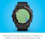 Garmin Fenix 7 Pro Solar, Glass, Slate Gray Stainless Steel with Black Silicone Band AU ™ - Image 4