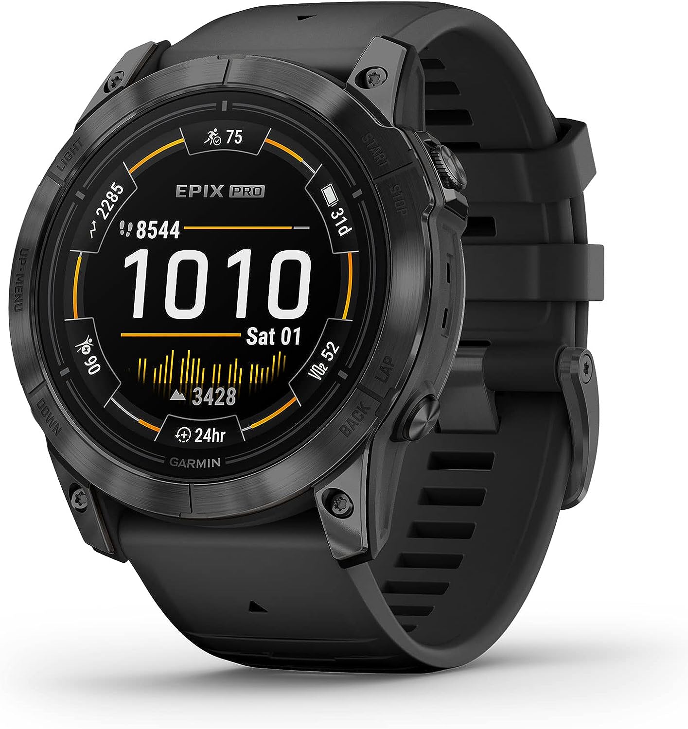 71sV33hfxYL._AC_SL1500.jpg Garmin epix Pro (Gen 2) Sapphire Edition, 51mm, High Performance Smartwatch, Advanced Training Technology, Built-in Flashlight, Black AU ™ - Image 1
