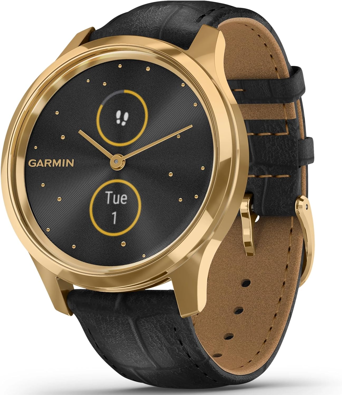 81875H-tkML._AC_SL1500.jpg Garmin Vivomove Style, Hybrid Fitness Smartwatch, Graphite Aluminum Case with Black Pepper Woven Nylon Band Gunmetal/dark Gray 010-02240-03 AU ™ - Image 1