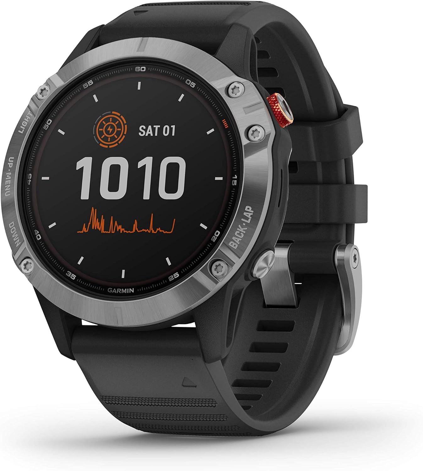 81BcycMEqEL._AC_SL1500.jpg Garmin Fenix 6X Pro, Premium Multisport GPS Watch, Features Mapping, Music, Grade-Adjusted Pace Monitoring and Pulse Ox Sensors, Black with Black Band AU ™ - Image 1